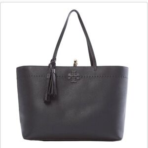 Tory Burch Black Leather Mcgraw Tote Bag